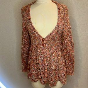 Free people knit cardigan. Multi color fall womens size Small